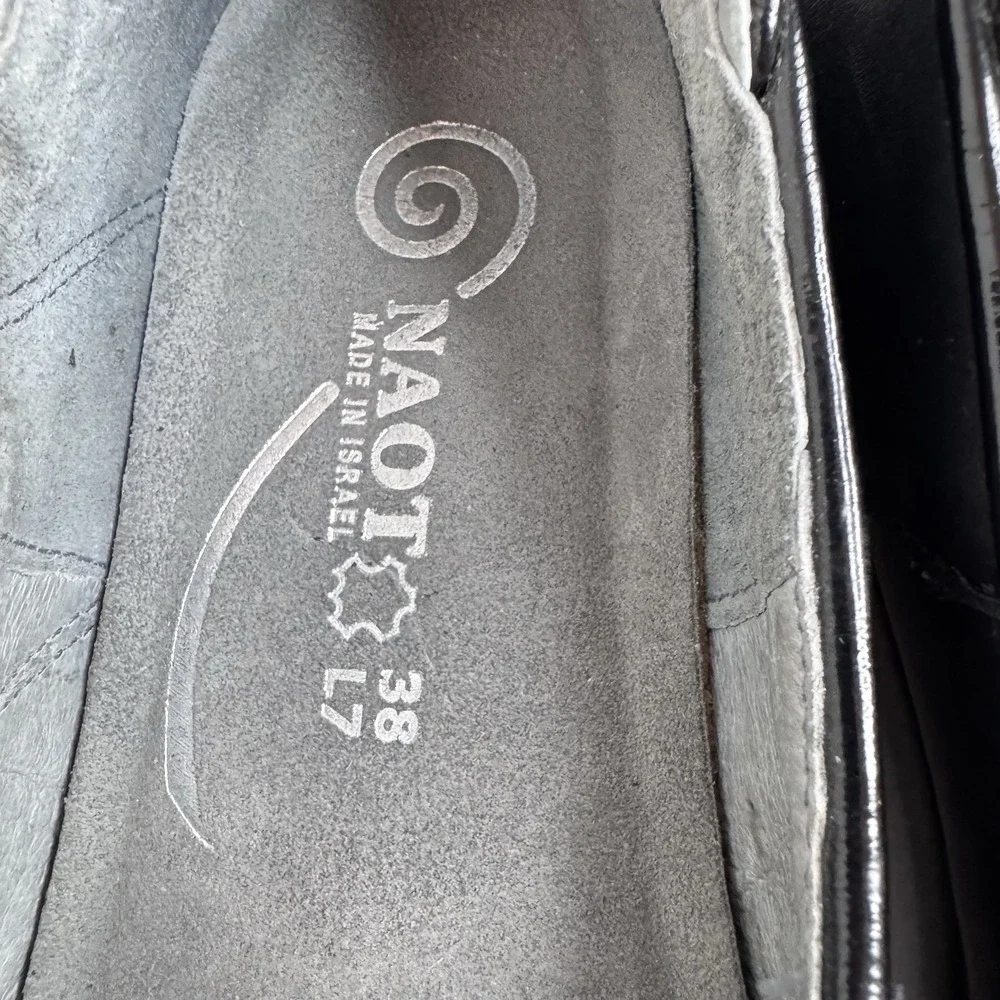 Naot Shoes Womens 38 Casual Slip On Loafers Comfort Black Leather US 7 Flats